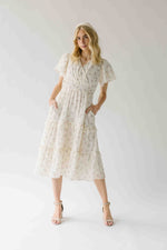 The Jessa Floral Midi Dress in Tea Party Pink