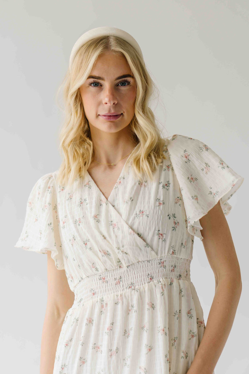 The Jessa Floral Midi Dress in Tea Party Pink
