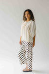 The Etta Wide Leg Polka Dot Pant in Black + Cream