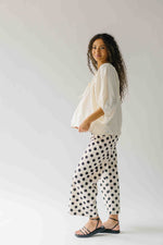 The Etta Wide Leg Polka Dot Pant in Black + Cream