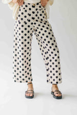 The Etta Wide Leg Polka Dot Pant in Black + Cream