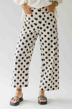 The Etta Wide Leg Polka Dot Pant in Black + Cream