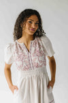 The Hollans Embroidered Floral Maxi Dress in Natural