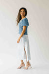 The Jennika Bandana Print Satin Skirt in Light Blue