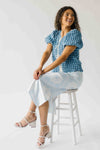 The Jennika Bandana Print Satin Skirt in Light Blue