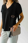 The Woven Willow Camera Crossbody Bag in Checkered Black