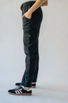 The Peymon Washed Linen Cargo Pant in Black