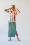 The Chrissy Shoulder Tie Tank in Multi Stripe