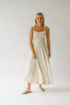 The Alyson Smocked Linen Tank Dress in Natural