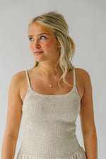 The Alyson Smocked Linen Tank Dress in Natural