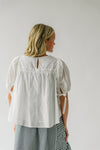 The Murnan Shirring Puff Sleeve Blouse in Off White
