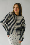 The Riggs Button-Down Sweater in Black + Cream Stripe