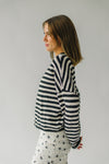 The Riggs Button-Down Sweater in Black + Cream Stripe