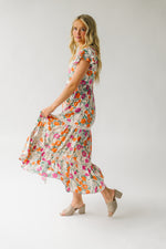 The Azula Tiered Floral Maxi Dress in Natural