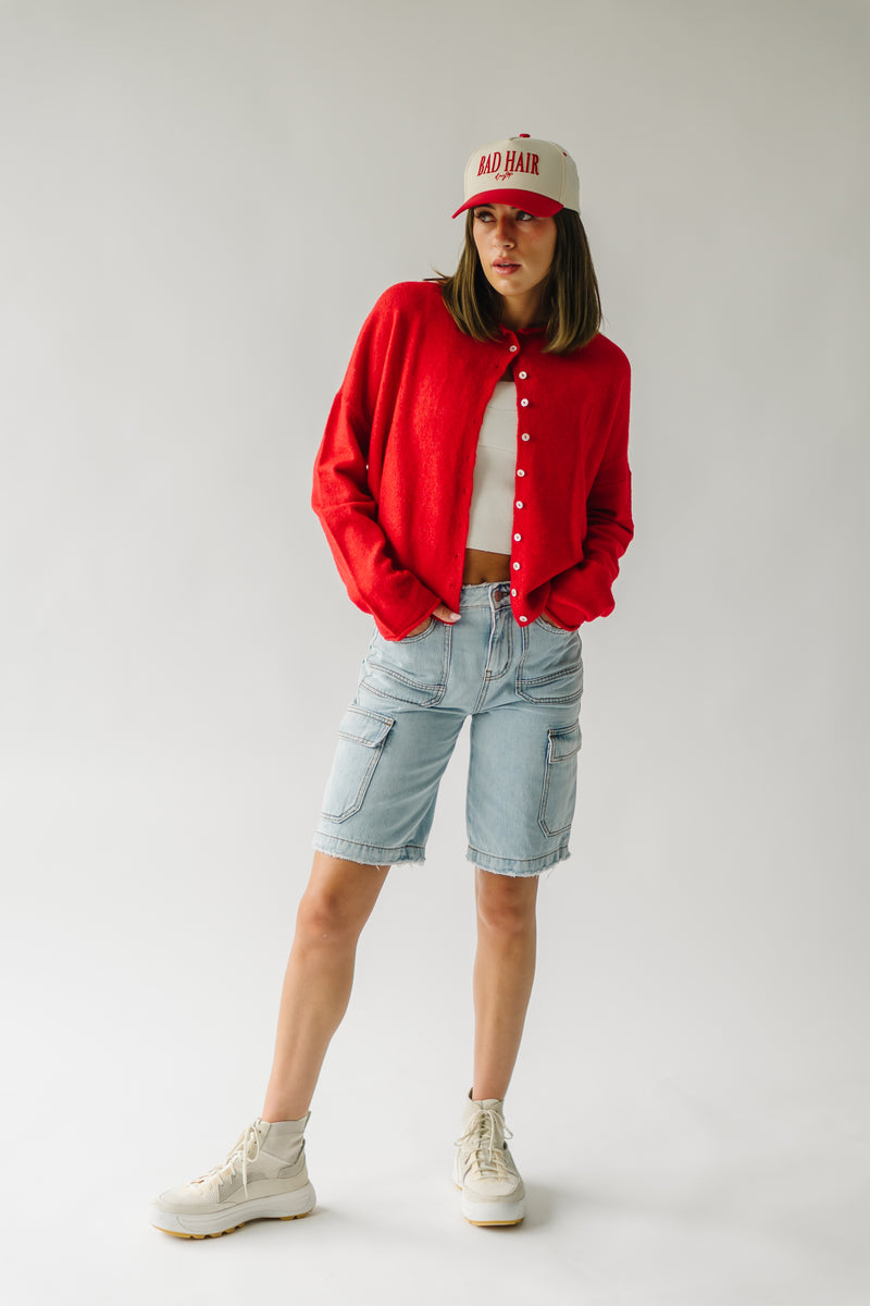 The Riggs Button-Down Sweater in Red