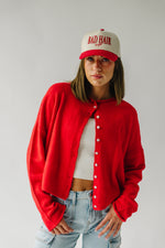 The Riggs Button-Down Sweater in Red