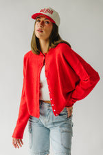 The Riggs Button-Down Sweater in Red