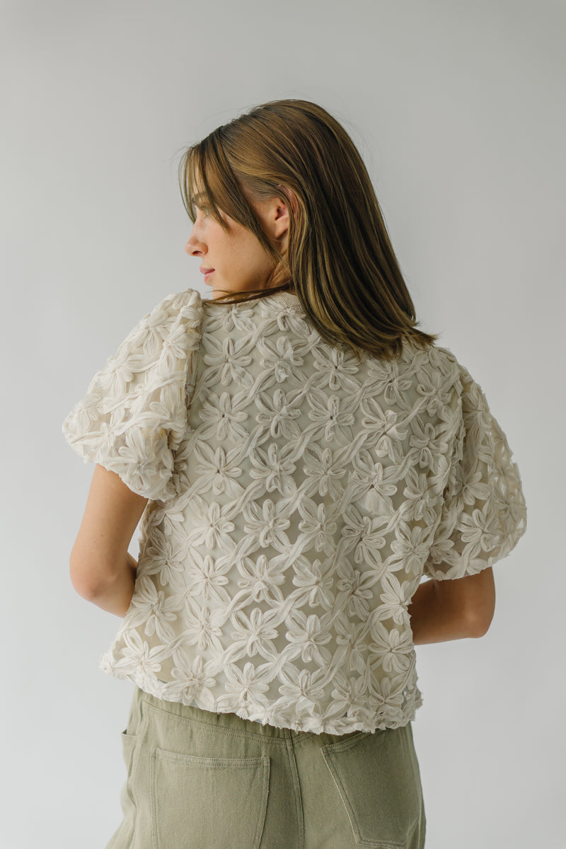 The Wimmer Textured Floral Blouse in Cream