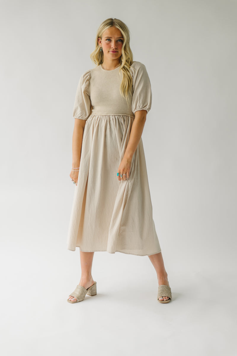 The Purvis Knit Midi Dress in Natural