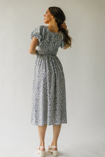 The Broomfield Bubble Sleeve Floral Dress in Denim