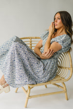 The Broomfield Bubble Sleeve Floral Dress in Denim
