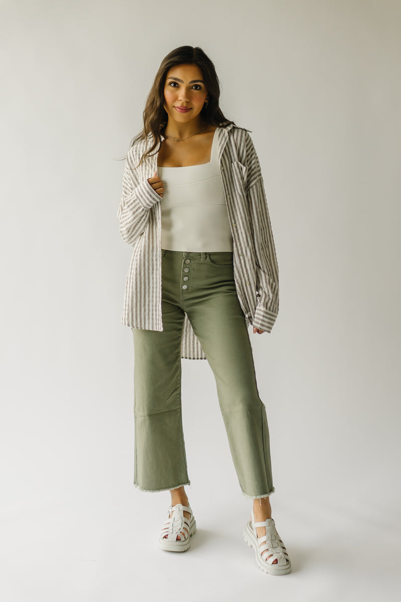 The Avilla Button-Down Shirt in Light Mocha