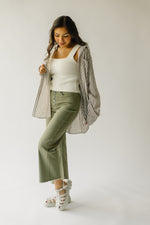 The Matilda Wide Leg Jean in Olive Denim
