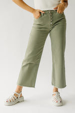 The Matilda Wide Leg Jean in Olive Denim