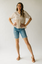 The Erie Gauze Babydoll Blouse in Almond