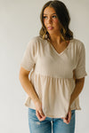 The Erie Gauze Babydoll Blouse in Almond