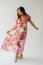 The Foreman Puff Sleeve Maxi Dress in Red Floral