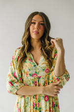 The Bearden Tie-Front Floral Midi Dress in Light Yellow