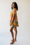 The Jaynes Patterned Bubble Sleeve Dress in Mustard Multi