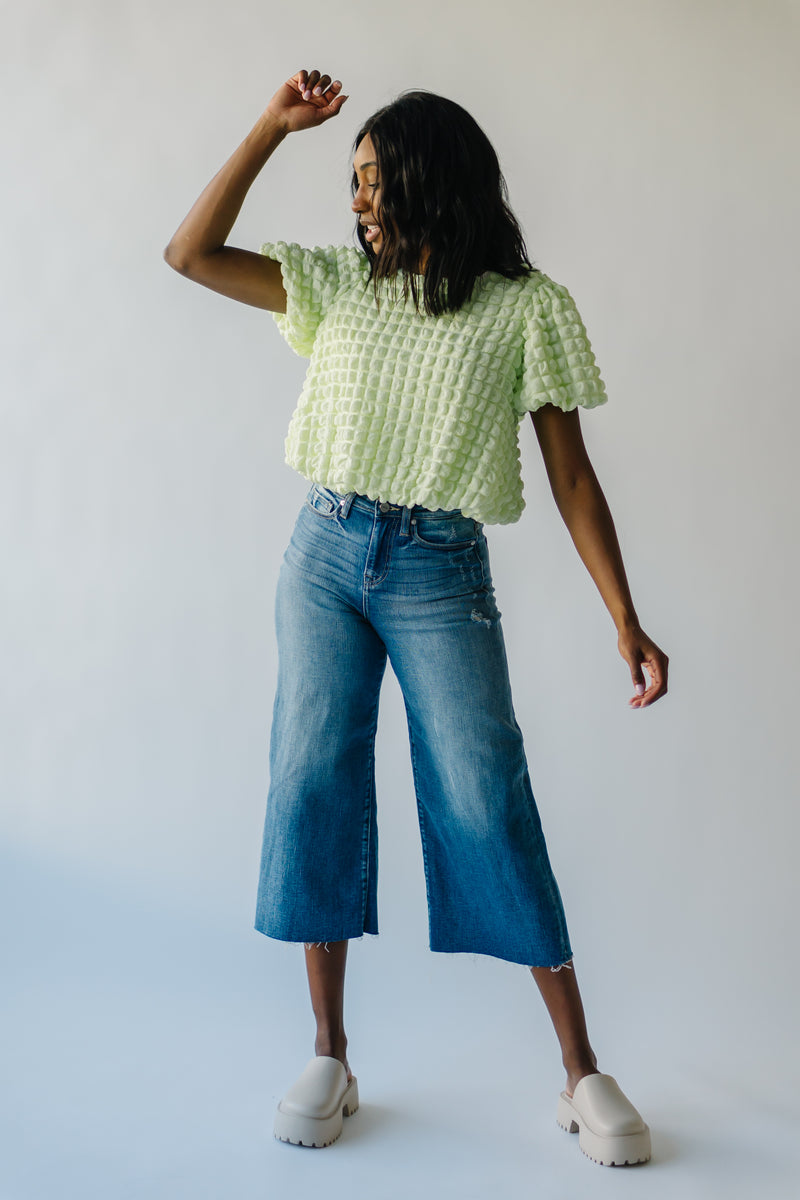 The Jaina Textured Blouse in Lime