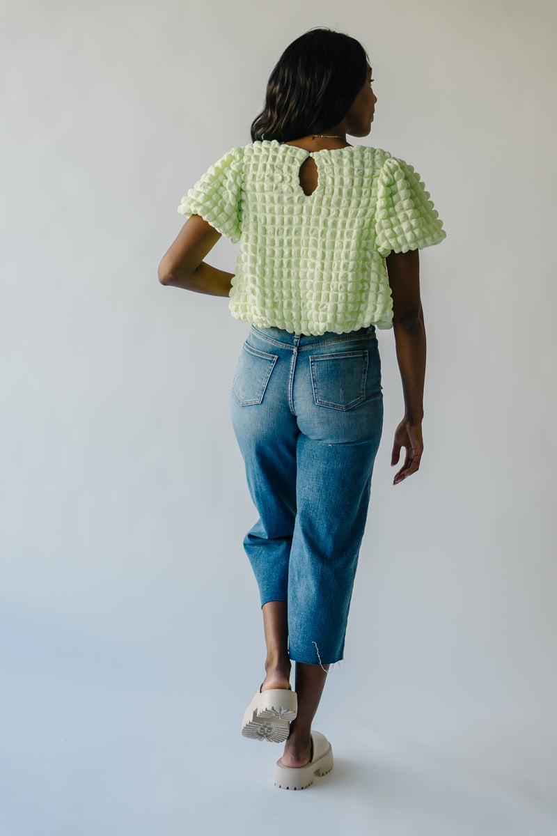 The Jaina Textured Blouse in Lime