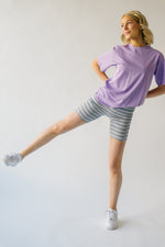 The Buford Striped Shorts in Purple