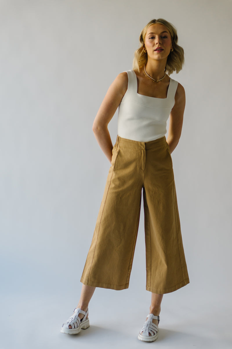The Glauser Wide Leg Pant in Taupe