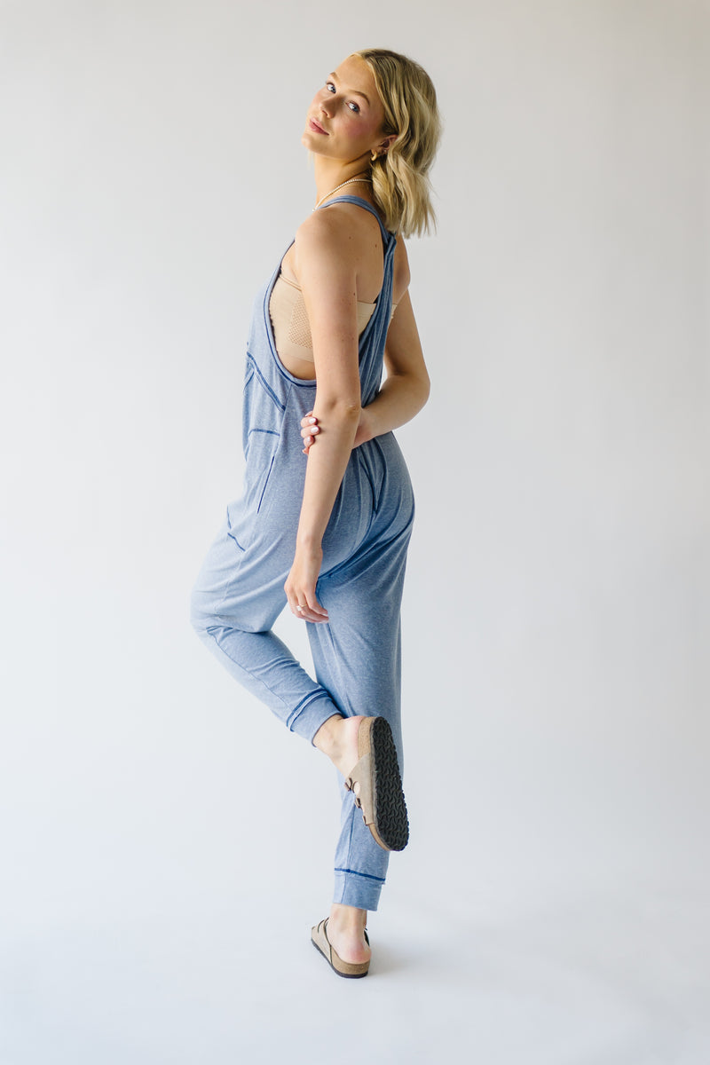 The Redfield Relaxed Tank Jumpsuit in Denim