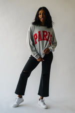 The Paris Graphic Pullover in Heather Grey