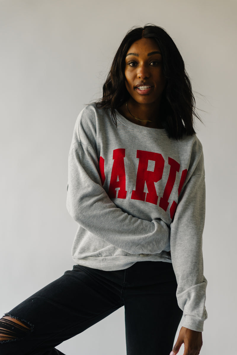 The Paris Graphic Pullover in Heather Grey
