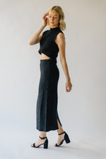 The Manford Textured Maxi Skirt in Black