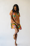 The Jaynes Patterned Bubble Sleeve Dress in Mustard Multi