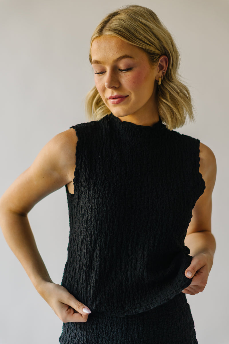 The Westerly Textured Tank in Black