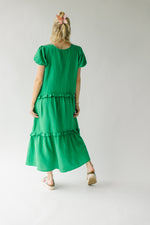 The Camara Tiered Maxi Dress in Kelly Green