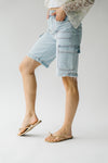 The Burna High Rise Cargo Short in Light Blue