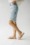 The Burna High Rise Cargo Short in Light Blue