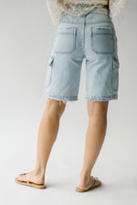 The Burna High Rise Cargo Short in Light Blue