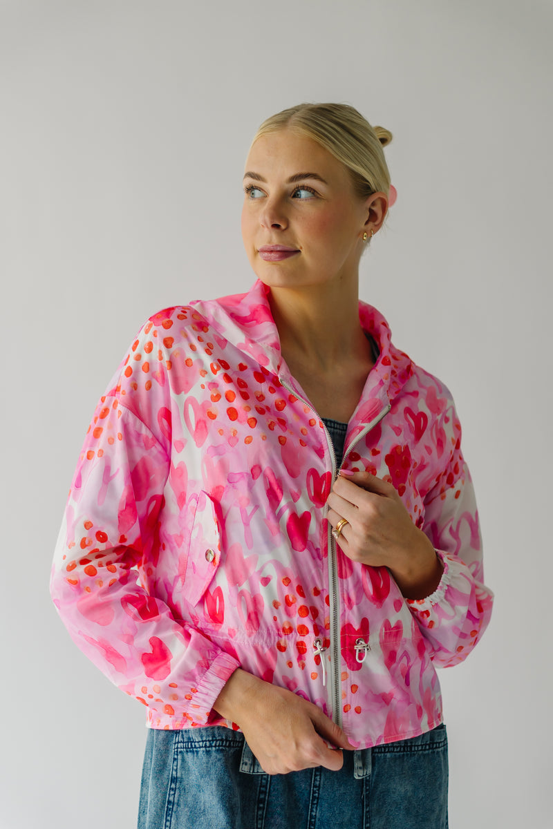 The Elmore Patterned Zip-Up Jacket in Pink