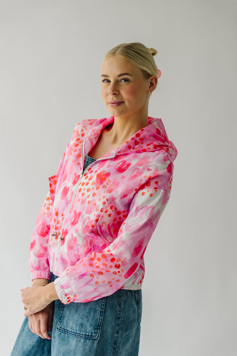 The Elmore Patterned Zip-Up Jacket in Pink