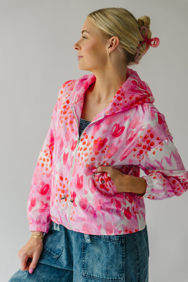 The Elmore Patterned Zip-Up Jacket in Pink